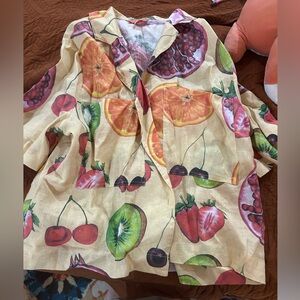 Fruit Patterned Women’s Button Down